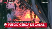 Incendio en la G77: Evacúan a cinco familias tras avance del fuego cerca de viviendas