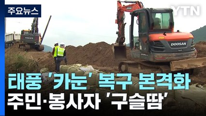 대구 군위, 태풍 '카눈' 복구 작업 본격화...주민·봉사자 '구슬땀' / YTN