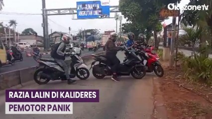 Razia Tilang Manual di Kalideres, Pemotor Panik Biarkan Keranjangnya Jatuh