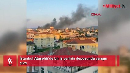 Ataşehir'de iş yeri deposunda yangın! Ekipler sevk edildi