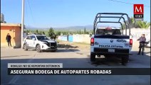 Aseguran bodega de autopartes y mercancía de procedencia ilícita en Apan, Hidalgo