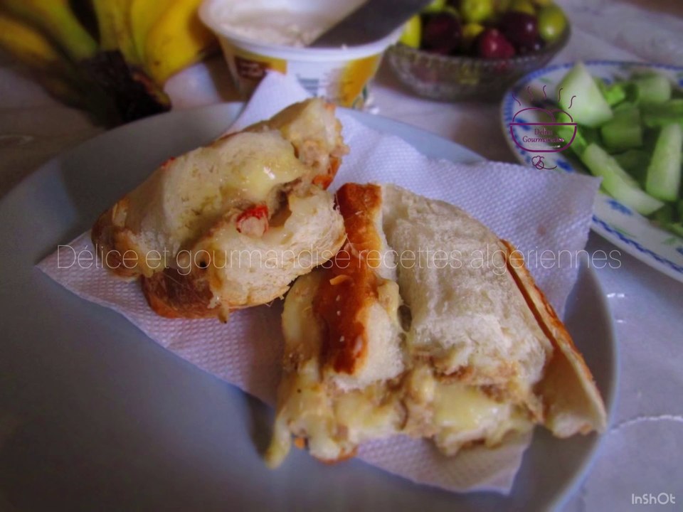 سندويش بالخبز البايت كما كروك موسيو pain de baguette façon croque-monsieur