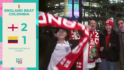 Fans react to England's 2-1 win over Colombia in Sydney