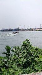 Trial the High speed Small Lonch ship in Progress yard kolkata hoogly river.