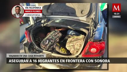 Aseguran a 16 migrantes que viajaban en una casa rodante en la frontera con Sonora