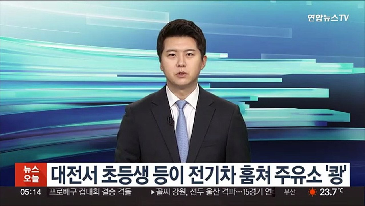 대전서 초등생 등이 전기차 훔쳐 주유소 '쾅'