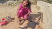 village girl making popcorn in traditional cooking mud pot and eating with grind spice vlog