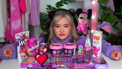 ASMR MUKBANG _ PURPLE FOOD Desserts (JELLY, BUBBLE GUM, CHOCOLATE, SNACKS)