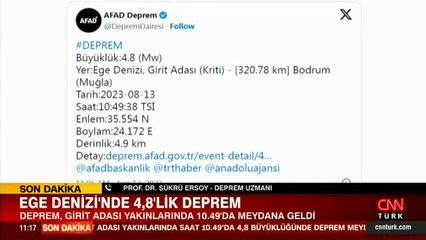 Girit Adası'nda 4,8 büyüklüğünde deprem