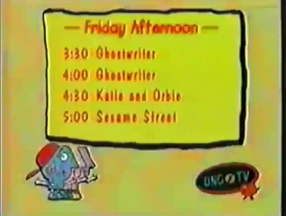 UNC-TV Friday Afternoon Schedule (1996)