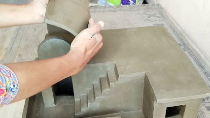Clay House with Heart Aquarium and Ice Cream Kitchen Cart - Build Miniature House