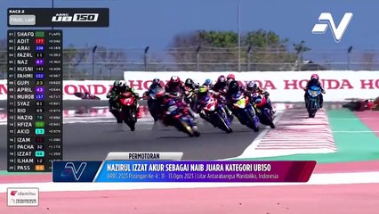 Nazirul Izzat hampir menjuarai perlumbaan ke-2 kategori UB150 namun terpaksa puas hati di tangga kedua