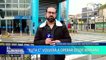 Metropolitano: Línea C retomará su recorrido desde terminal Matellini hasta estación Ramón Castilla