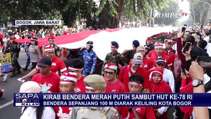 Keren! Begini Kemeriahan Kirab Bendera Sepanjang 100 Meter di Kota Bogor