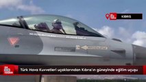 Türk Hava Kuvvetleri uçaklarından Kıbrıs'ın güneyinde eğitim uçuşu