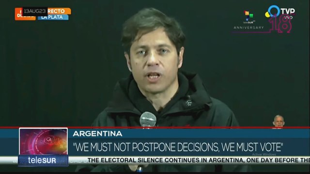 Governor of the Province of Buenos Aires, Axel Kicillof, votes in primary elections
