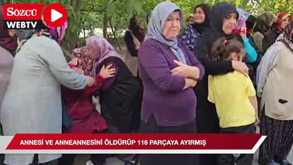 Annesi ve anneannesini öldürüp, ceset parçalarını camdan attı