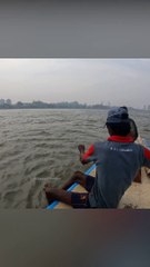 Big fish catching in sea.