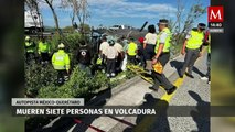 Volcadura de un camión sobre la autopista México-Querétaro deja 7 personas muertas