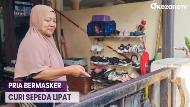 Viral! Pria Bermasker Curi Sepeda Lipat dari Rumah Warga Terekam CCTV
