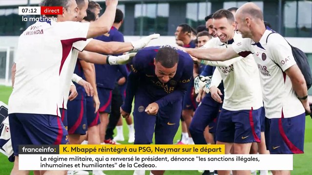 Football: La star du PSG Kylian Mbappé, écarté depuis plusieurs semaines par sa direction en raison d'un conflit contractuel, a été réintégré à l'équipe première - VIDEO