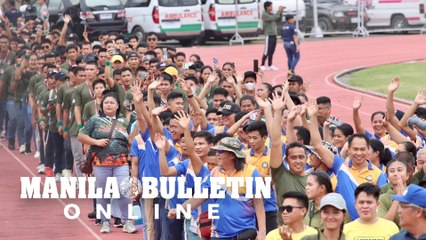 Athletes participate in the opening ceremony of the Philippines ROTC Games