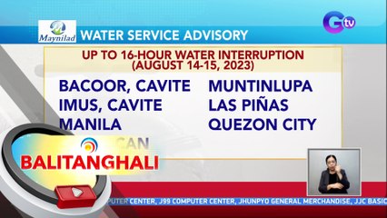 Ilang lungsod sa NCR at kalapit na lugar, maapektuhan ng 16-hour water interruption | BT