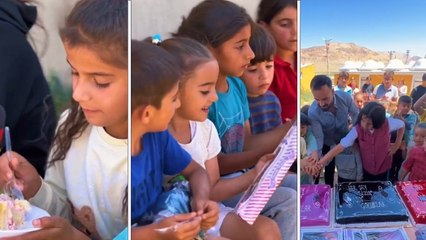 Elçin Sangu'nun doğum günü Umut Dalı Projesi kapsamında çocuklarla kutlandı