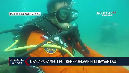 Upacara Sambut Hut Kemerdekaan Ri di Bawa Laut
