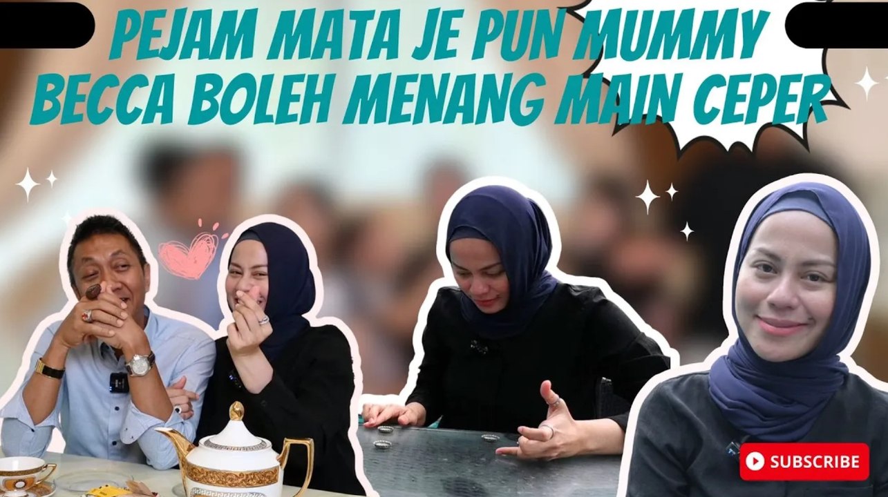 Terbukti Anak Kampung! Pejam Mata Je Pun Mummy Becca Boleh Menang Main Ceper