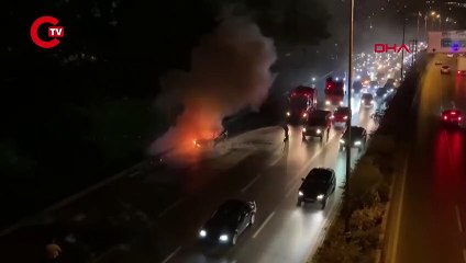 Bağcılar TEM Otoyolu'nda panik anları! Anbean kaydedildi...