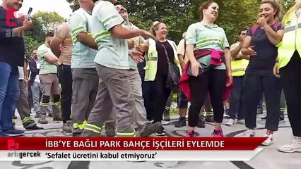 İBB'ye bağlı park bahçe işçileri eylemde: 'Sefalet ücretini kabul etmiyoruz'