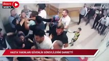 Hasta yakınlarının güvenlik personellerini darbetmesi kameralara yansıdı