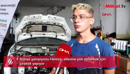 Dünya şampiyonu çırak Hamza Varol! Gündüz sanayide çalışıyor, akşam antrenman yapıyor