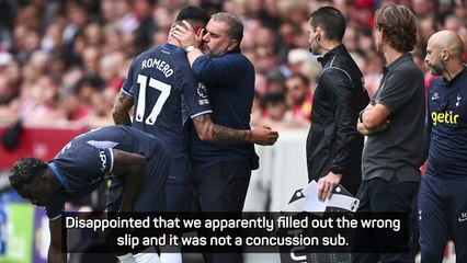 Postecoglou 'disappointed' by Romero concussion sub error