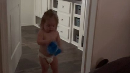 Toddler's playful imitation of mom's morning sickness is scarily ON-POINT!