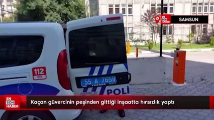 Samsun'da kaçan güvercinin peşinden gittiği inşaatta hırsızlık yaptı