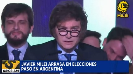 Javier Milei arrasa en elecciones en Argentina