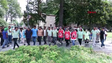 İBB'ye bağlı Ağaç A.Ş. çalışanları maaş talebiyle eylem yaptı
