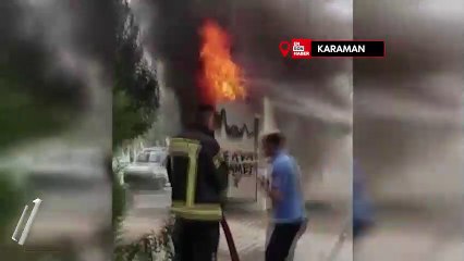 Karaman’da aşırı sıcak nedeniyle trafo yandı