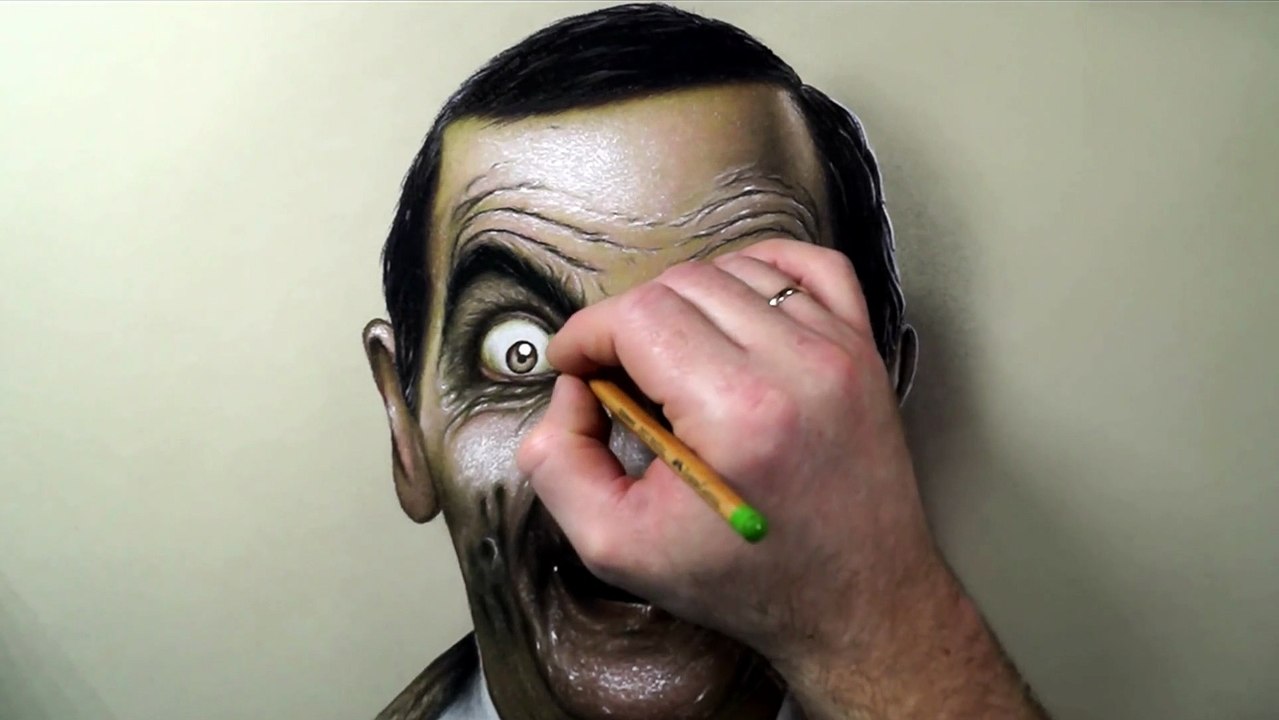 3D Drawing Of Zombie Mr. Bean