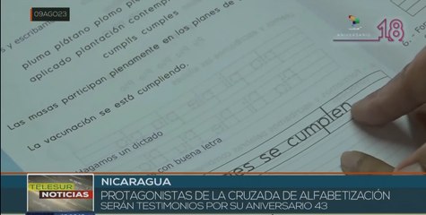 Cruzada de Alfabetización en Nicaragua arriba a su 43 años