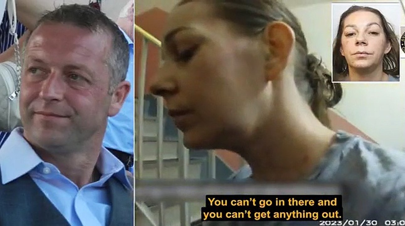 Chilling moment killer was arrested after knifing her partner to death and leaving him dying in her kitchen while she went out - as she is jailed for life for his murder