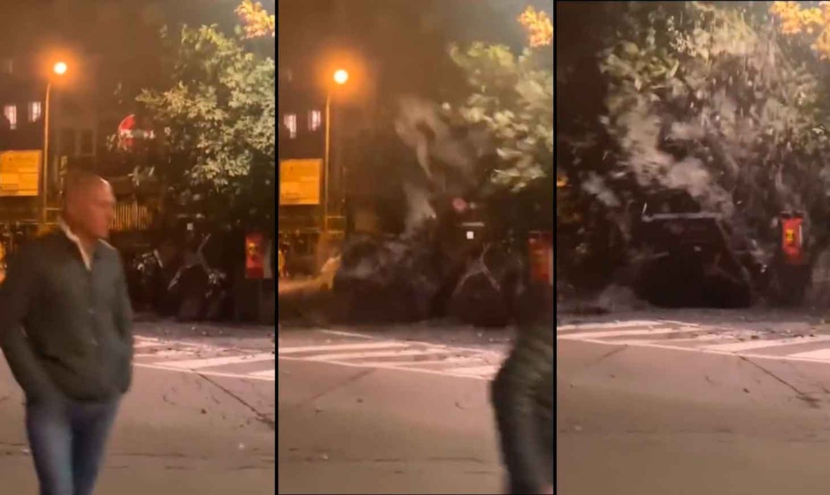 Videos on social media show the moment when a debris flow hit the town of Bardonecchia in Italy.