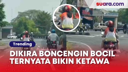 Viral Pengendara Dikira Boncengin Bocil Tidur, Ternyata pas Dizoom Bikin Ngakak