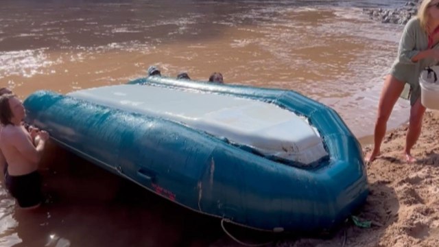 Fun friends turn their Raft into Slide on their rafting trip *Amazing Video*