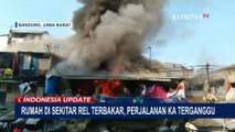 Perjalan Kereta Api Sempat Dihentikan Akibat Kebakaran Rumah di Bantaran Rel Kereta Api