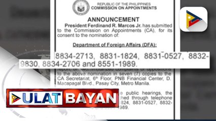 PBBM, isinumite na sa CA ang nominasyon ni Catherine Cruz Sy bilang Foreign Service Officer ng DFA