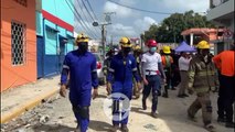 Llegada del Presidente Abinader a la zona de desastre en San Cristóbal