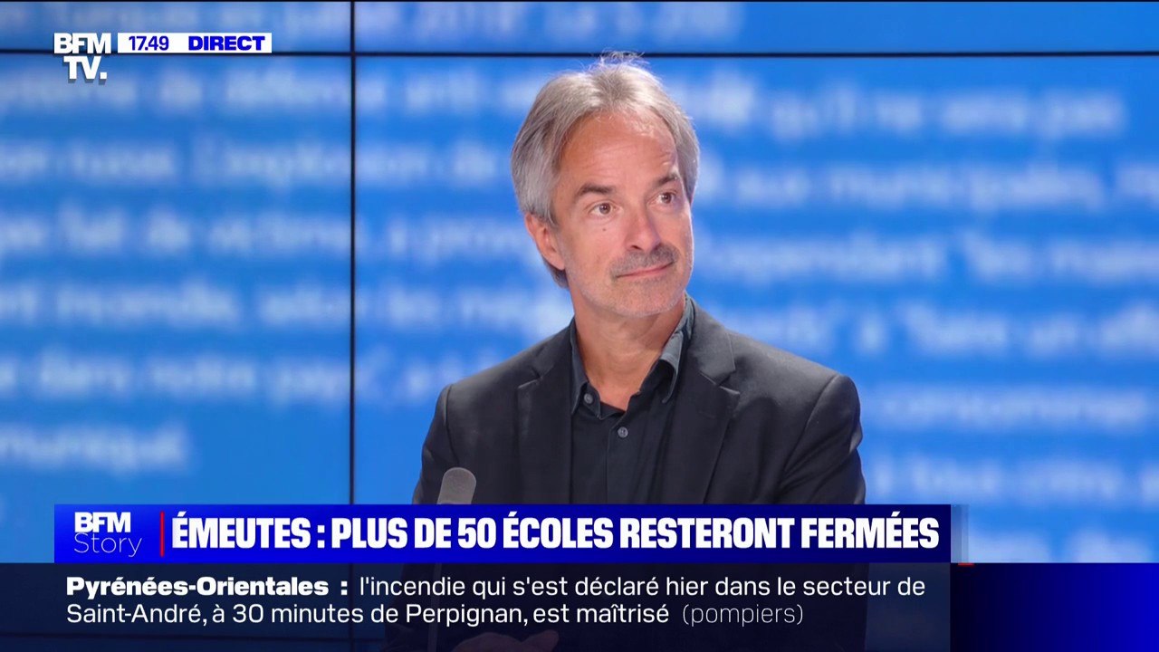 Écoles fermées après les émeutes: "Une bonne dizaine vont avoir une totale impossibilité de rouvrir", pour Laurent Zameczkowski (Fédération des parents d'élèves de l'enseignement public)